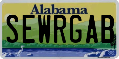 AL license plate SEWRGAB