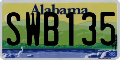 AL license plate SWB135