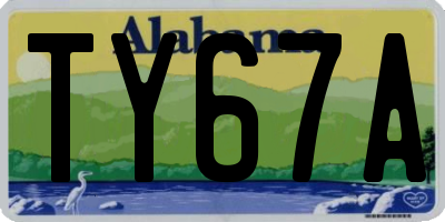 AL license plate TY67A