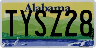 AL license plate TYSZ28