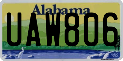 AL license plate UAW806