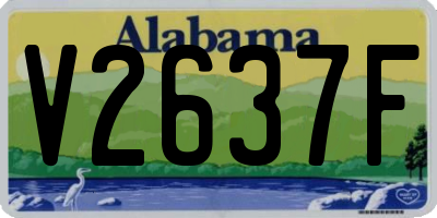 AL license plate V2637F