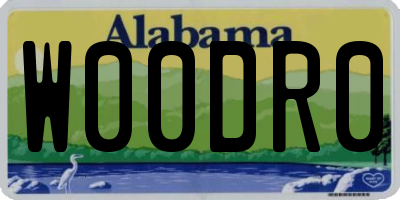 AL license plate W00DR0