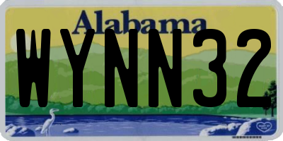 AL license plate WYNN32