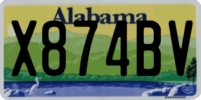 AL license plate X874BV