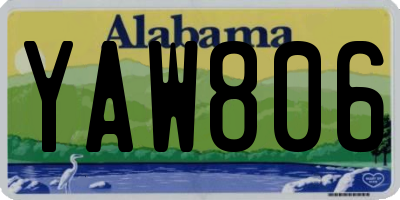 AL license plate YAW806