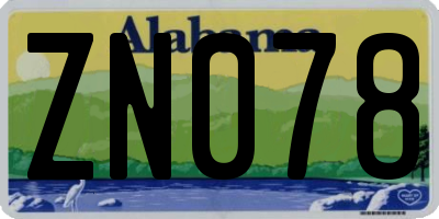 AL license plate ZN078