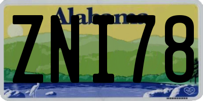 AL license plate ZNI78