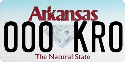 AR license plate 000KRO