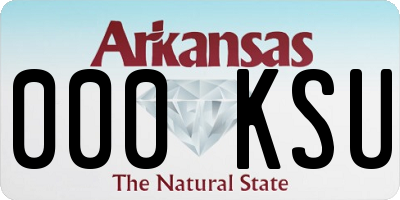 AR license plate 000KSU
