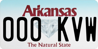 AR license plate 000KVW