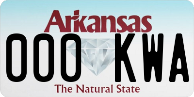 AR license plate 000KWA