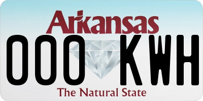 AR license plate 000KWH