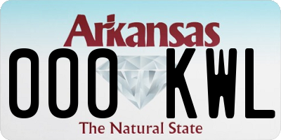 AR license plate 000KWL