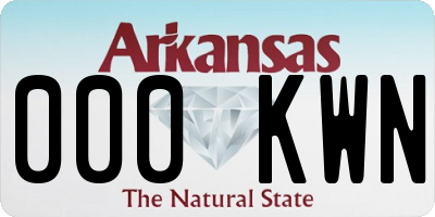 AR license plate 000KWN