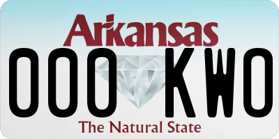 AR license plate 000KWO