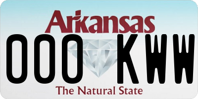 AR license plate 000KWW