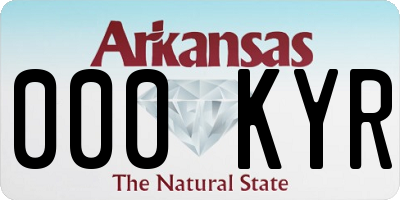 AR license plate 000KYR
