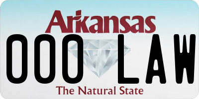 AR license plate 000LAW