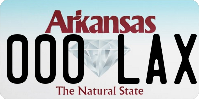 AR license plate 000LAX