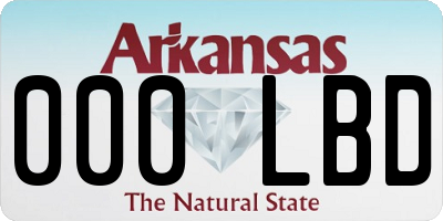 AR license plate 000LBD