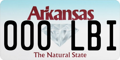 AR license plate 000LBI