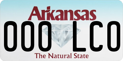 AR license plate 000LCO