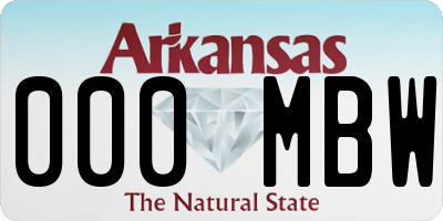AR license plate 000MBW