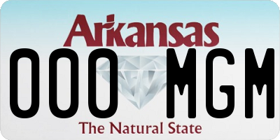 AR license plate 000MGM