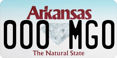 AR license plate 000MGO