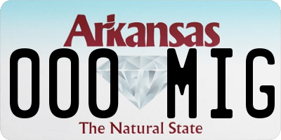 AR license plate 000MIG