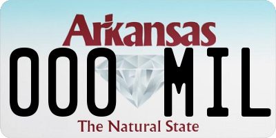 AR license plate 000MIL