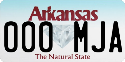 AR license plate 000MJA