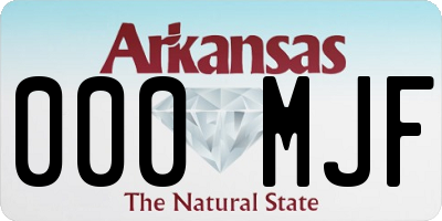 AR license plate 000MJF