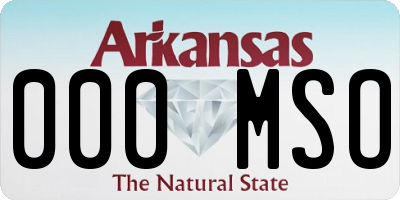 AR license plate 000MSO