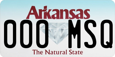 AR license plate 000MSQ