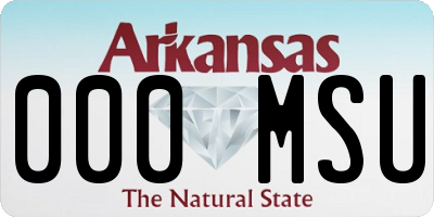 AR license plate 000MSU