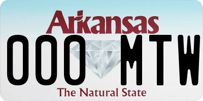 AR license plate 000MTW