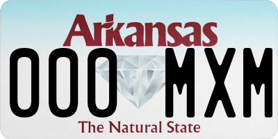 AR license plate 000MXM