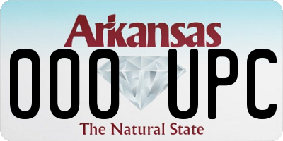 AR license plate 000UPC
