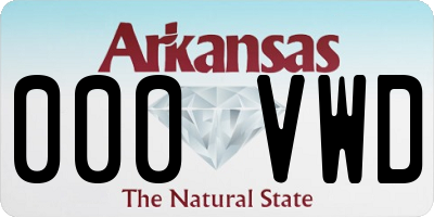 AR license plate 000VWD