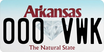 AR license plate 000VWK