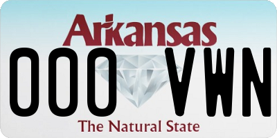 AR license plate 000VWN