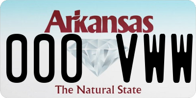 AR license plate 000VWW