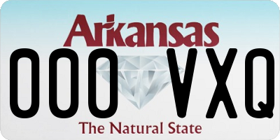 AR license plate 000VXQ