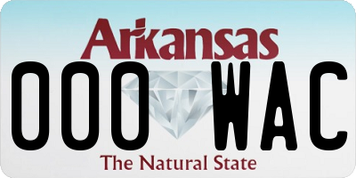 AR license plate 000WAC