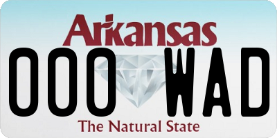 AR license plate 000WAD