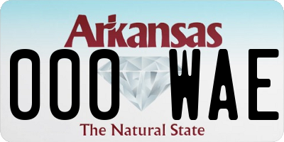 AR license plate 000WAE