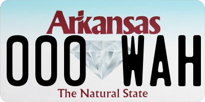 AR license plate 000WAH