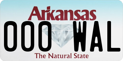 AR license plate 000WAL